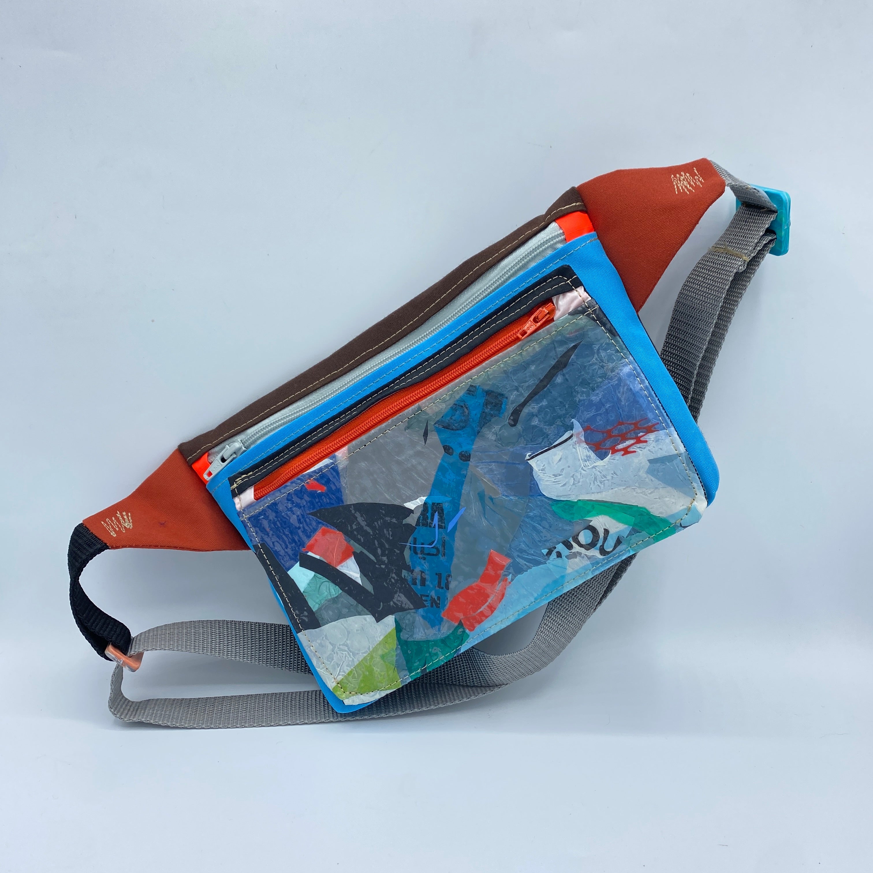 RECYCLED PLASTIC DOUBLE POCKET FAN BAG #N03