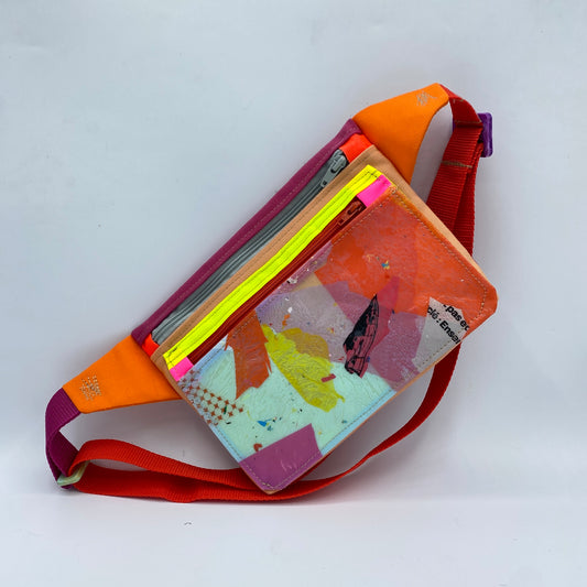 SAC BANANE PLASTIQUE RECYCLÉ DOUBLE POCHE #N01