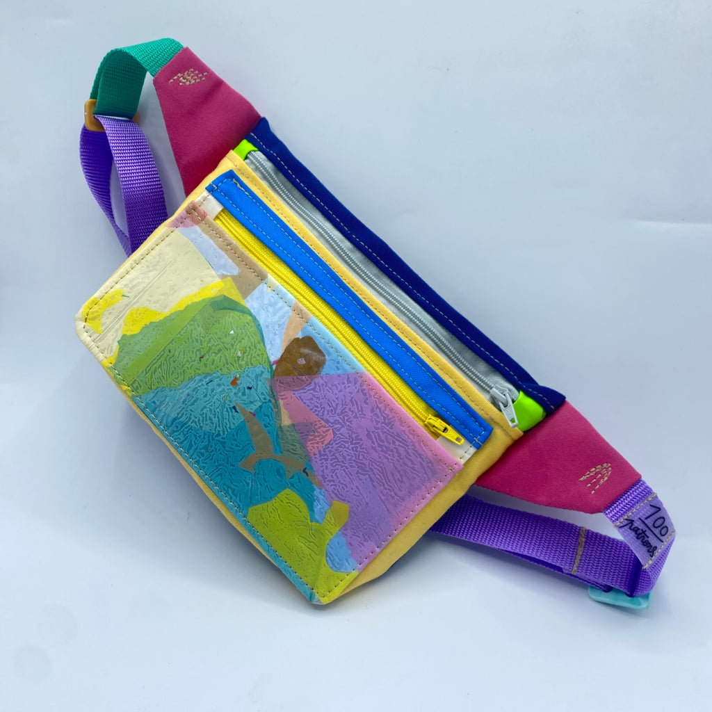 RECYCLED PLASTIC DOUBLE POCKET FAN BAG #N03