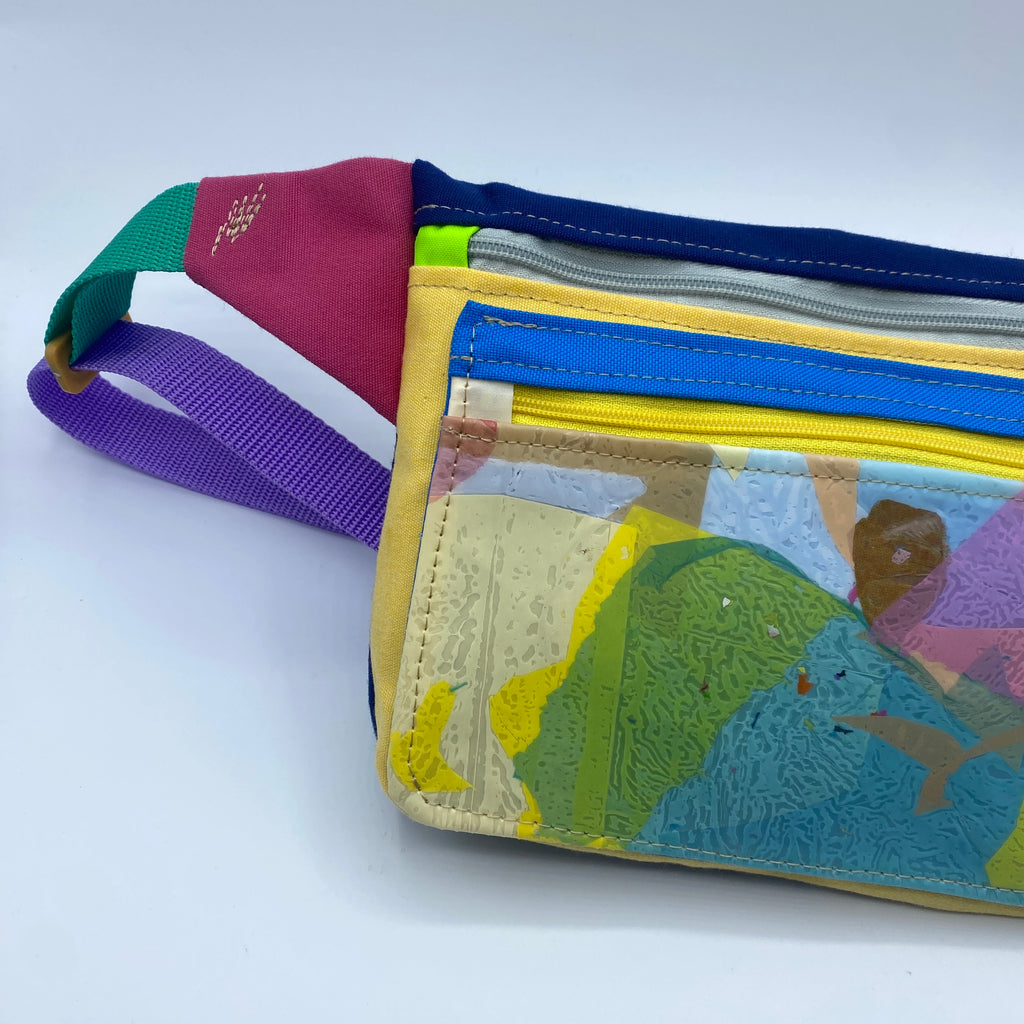 RECYCLED PLASTIC DOUBLE POCKET FAN BAG #N03
